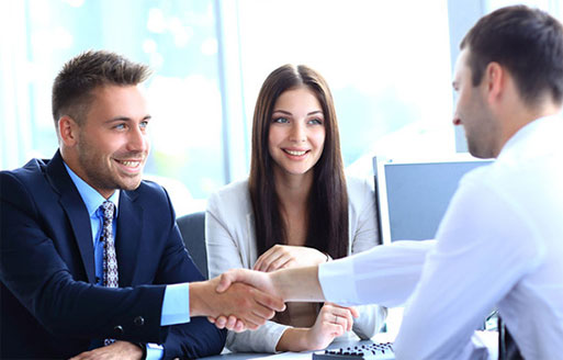 Business professionals collaborating